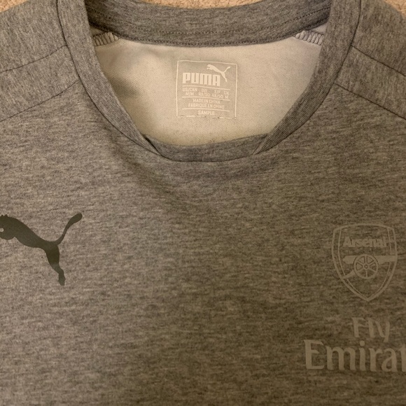 PUMA MENS GREY ARSENAL SHIRT SZ M BNWOT - Picture 2 of 2